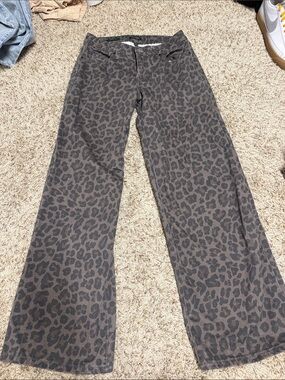 wild fable Brown Leopard Print Wide Leg Pants